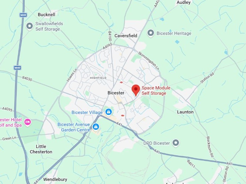 Location of Bicester self storage